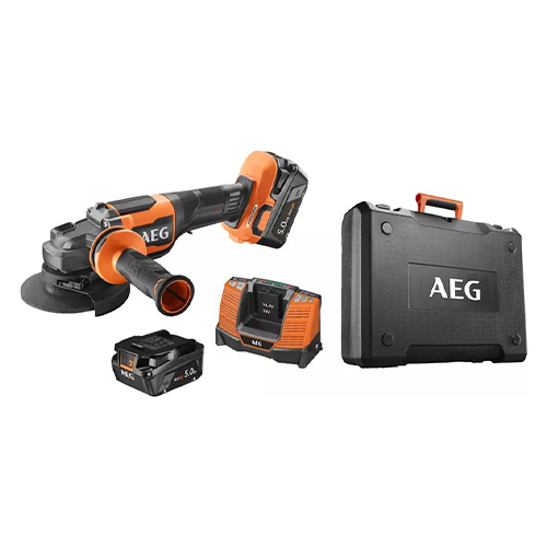 AEG BEWS 18-125BLPX2-502C 2x5.0Ah Çift Akülü Kömürsüz Taşlama