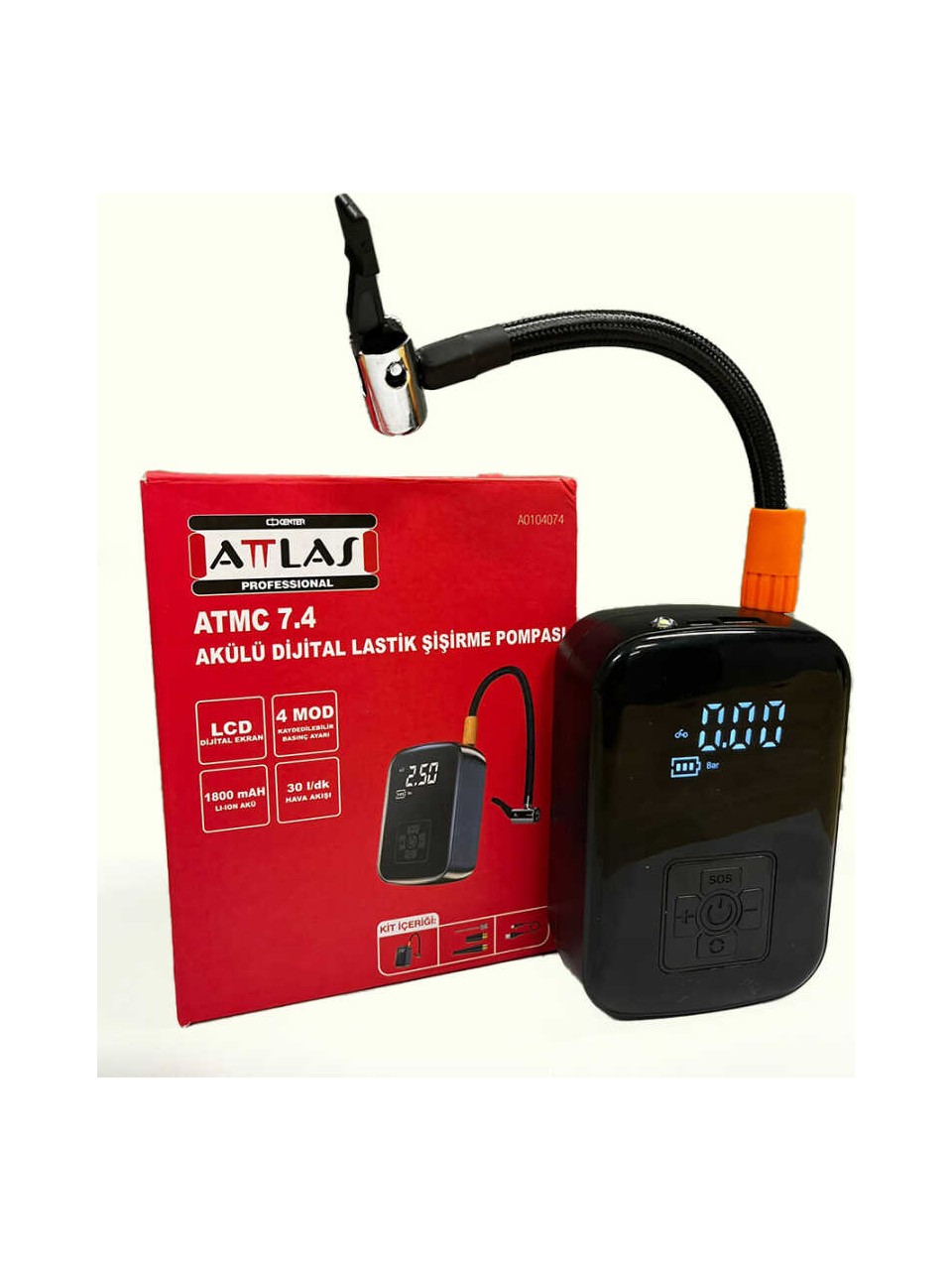 Attlas ATMC 7.4 Akülü Dijital Lastik Şişirme Pompası