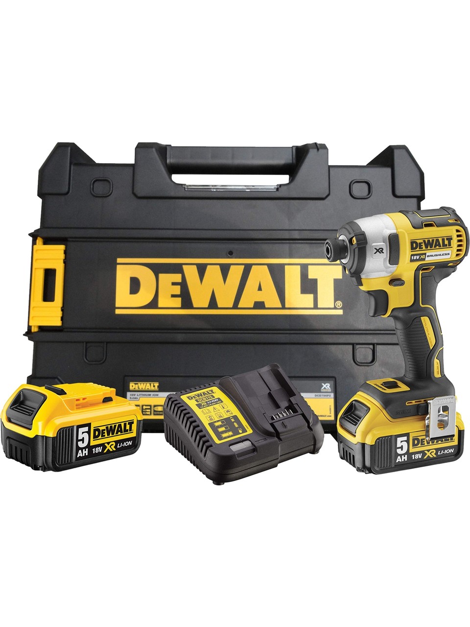 DCF887P2 18V 5.0Ah Darbeli Vidalama Kömürsüz Yüksek Tork 205 Nm ve Li-Ion