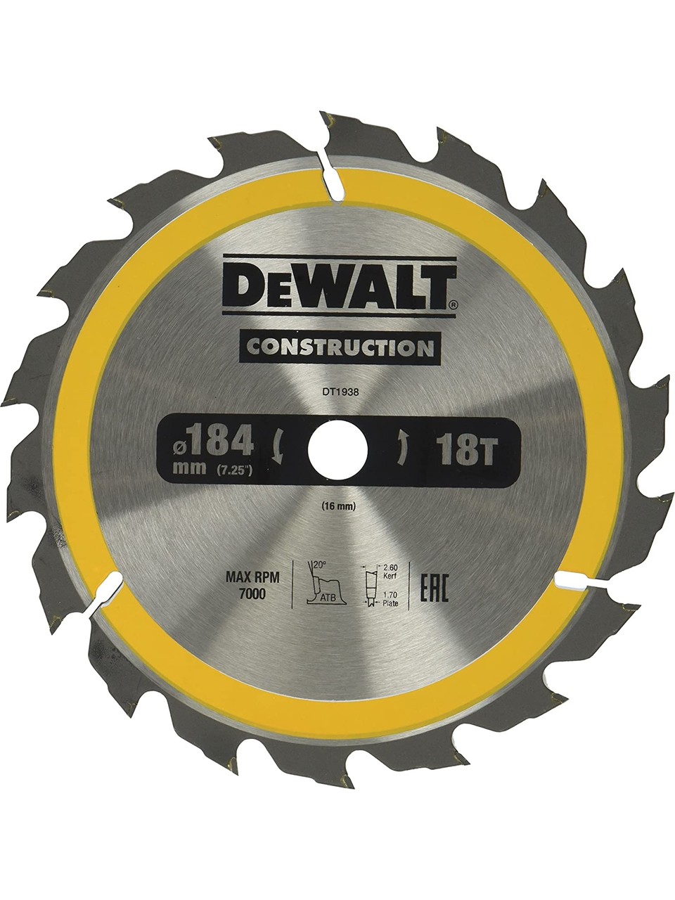 Dewalt DT1938 Elmas Daire Testere 184X18