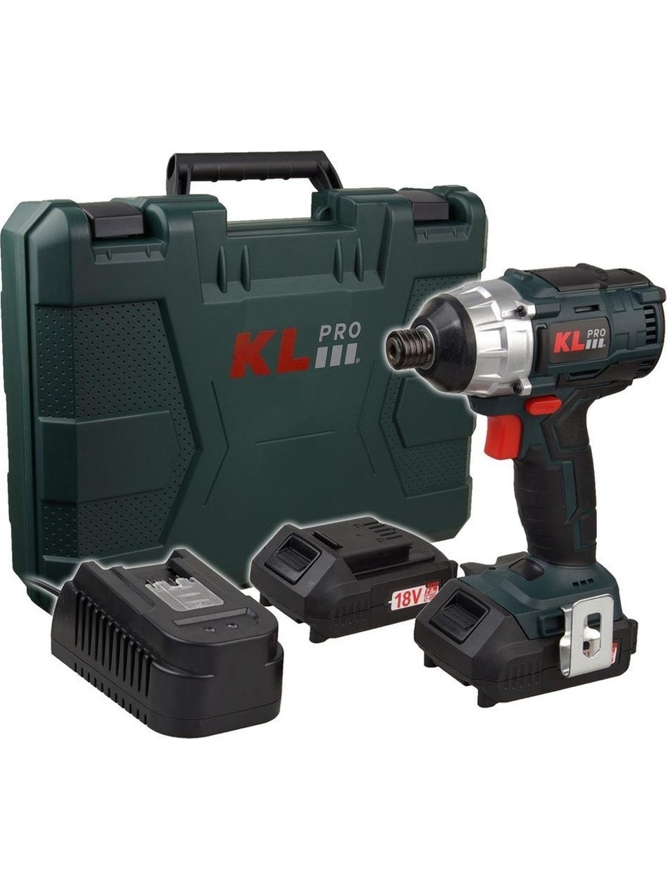 KL Pro 18VOLT/2.0AH Li-Ion Çift Akülü Kömürsüz Profesyonel Torklu Darbeli Vidalama KLDV18B-20