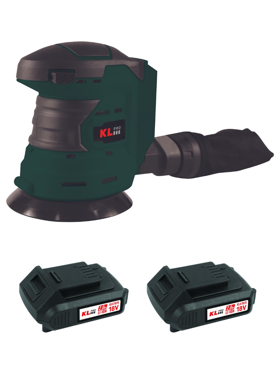 KL Pro KLEZ18-20 18V/2.0AH. 125MM Çift Akülü Şarjlı Eksantrik Zımpara