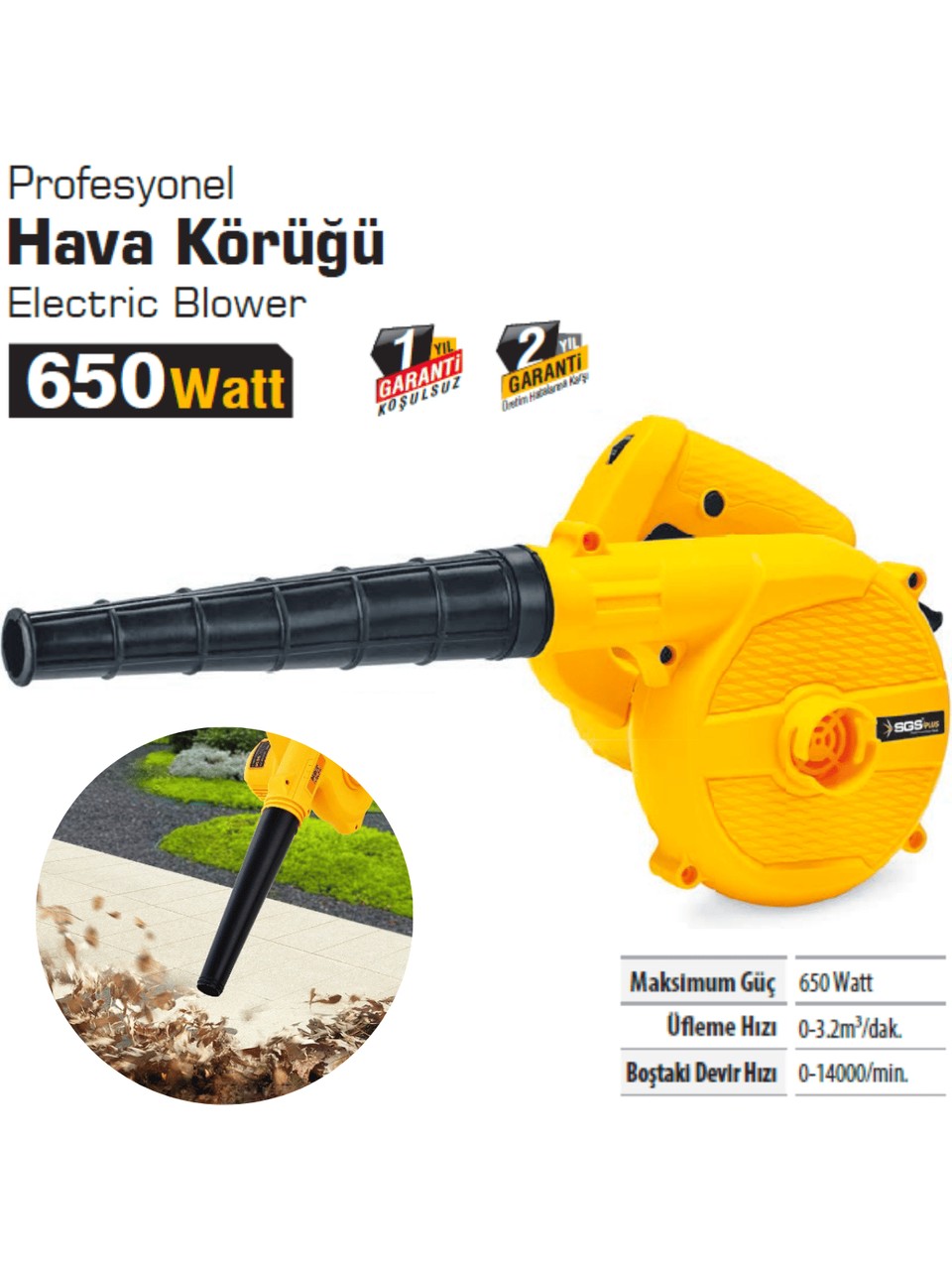 Sgs Profesyonel Hava Körüğü 650 Watt SGS5221