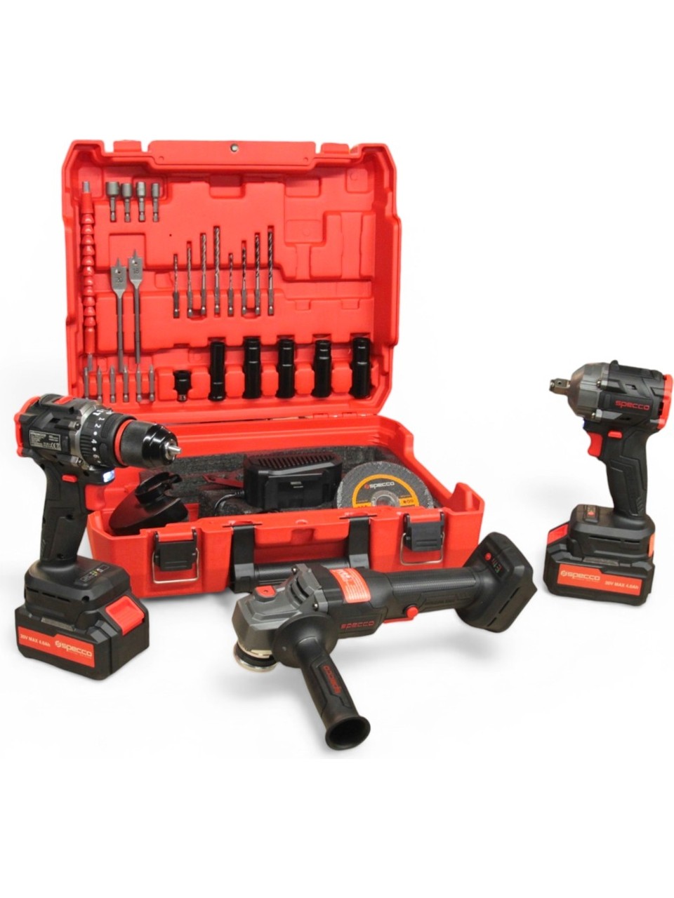 Specco BS20V-002SET Kömürsüz Akülü 3'lü Set - 40 Parça Aksesuar Seti